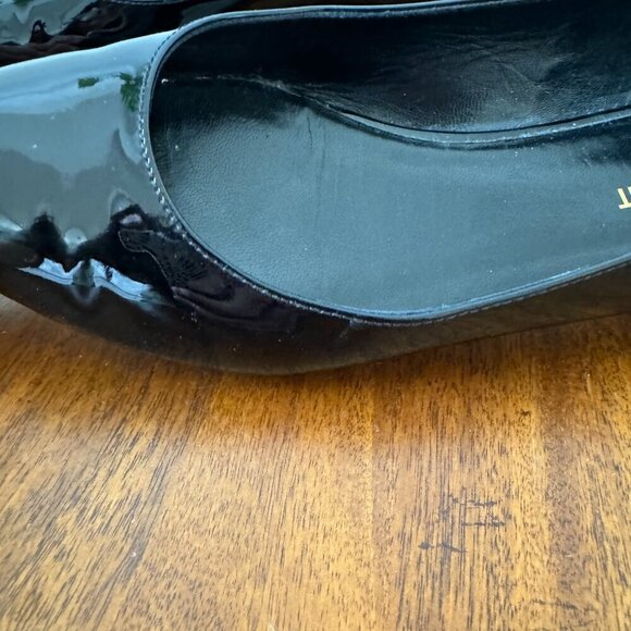 Saint Laurent Paris Black Patent Leather Pointed Toe Ballet Flats - Picture 9 of 13